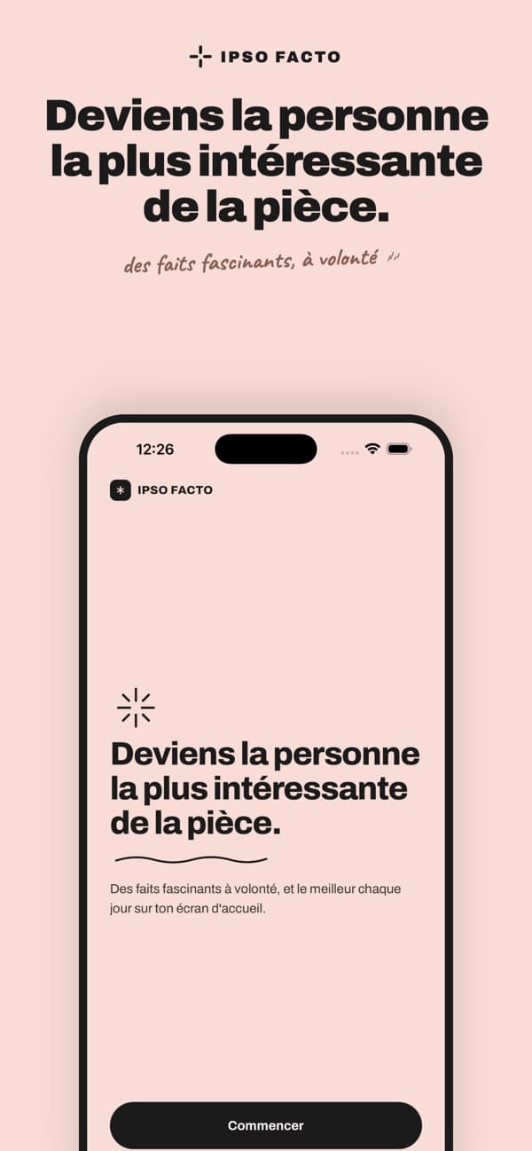 Ipso Facto, visuel App Store n°1